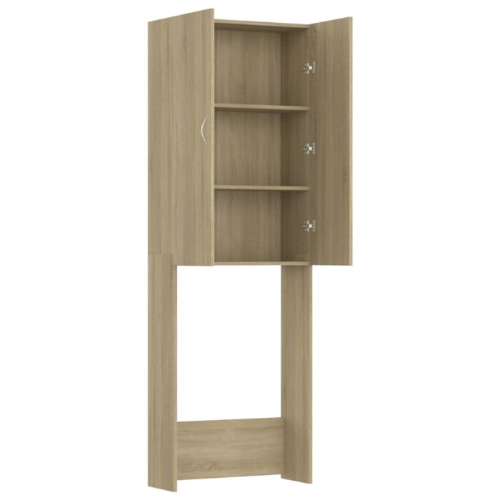 Meuble pour machine à laver Chêne sonoma 64x25,5x190 cm – Image 6