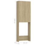 Meuble pour machine à laver Chêne sonoma 64x25,5x190 cm – Image 7