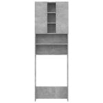 Meuble pour machine à laver Gris béton 64x25,5x190 cm – Image 4