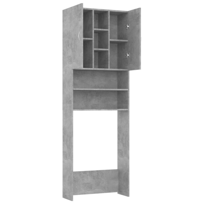 Meuble pour machine à laver Gris béton 64x25,5x190 cm – Image 6