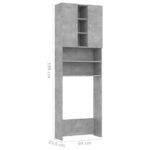Meuble pour machine à laver Gris béton 64x25,5x190 cm – Image 7