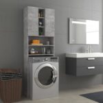Meuble pour machine à laver Gris béton 64x25,5x190 cm