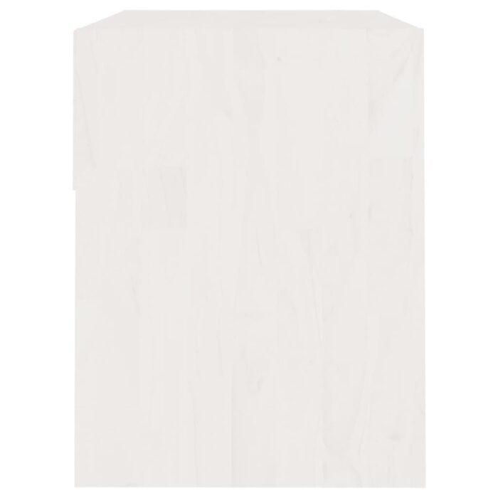 Table de chevet Blanc 40x31x40 cm Bois de pin massif – Image 4