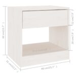 Table de chevet Blanc 40x31x40 cm Bois de pin massif – Image 5