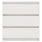 Table de chevet Blanc 60x36x64 cm Bois de pin massif – Image 4