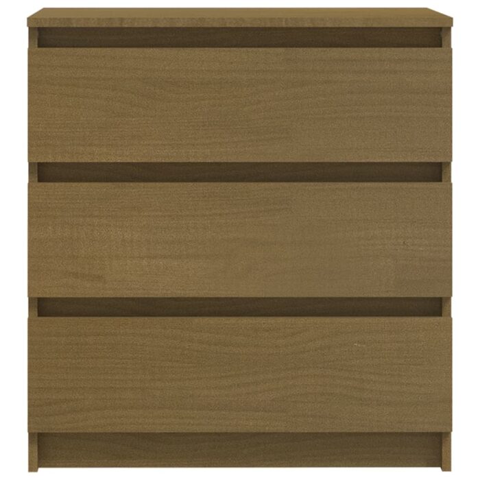Table de chevet Marron miel 60x36x64 cm Bois de pin massif – Image 4