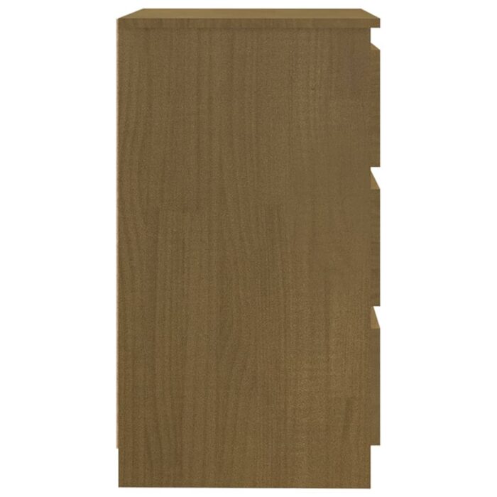 Table de chevet Marron miel 60x36x64 cm Bois de pin massif – Image 5