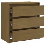 Table de chevet Marron miel 60x36x64 cm Bois de pin massif – Image 6