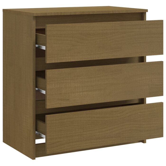 Table de chevet Marron miel 60x36x64 cm Bois de pin massif – Image 6