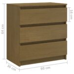 Table de chevet Marron miel 60x36x64 cm Bois de pin massif – Image 7
