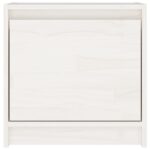 Table de chevet Blanc 40x30,5x40 cm Bois de pin massif – Image 3