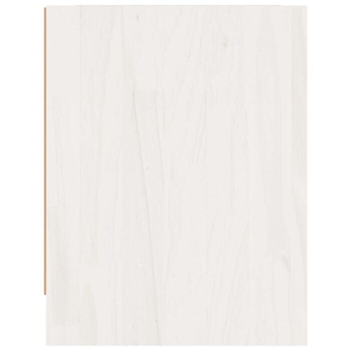 Table de chevet Blanc 40x30,5x40 cm Bois de pin massif – Image 4