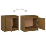 Tables de chevet 2 pcs Marron miel 40x30,5x40 cm Bois de pin – Image 7