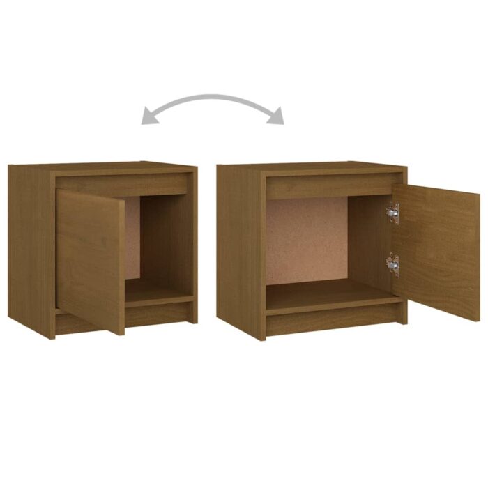 Tables de chevet 2 pcs Marron miel 40x30,5x40 cm Bois de pin – Image 7