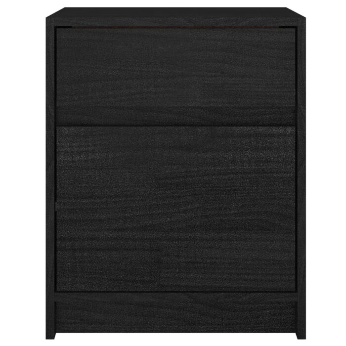 Tables de chevet 2 pcs Noir 40x31x50 cm Bois de pin massif – Image 4