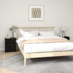 Tables de chevet 2 pcs Noir 40x31x50 cm Bois de pin massif