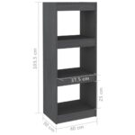 Bibliothèque/Séparateur de pièce Gris 40x30x103,5 cm Pin massif – Image 6