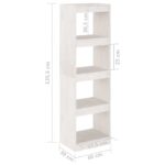 Bibliothèque/Séparateur de pièce Blanc 40x30x135,5cm Pin massif – Image 6