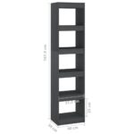 Bibliothèque/Séparateur de pièce Gris 40x30x167,5 cm Pin massif – Image 6