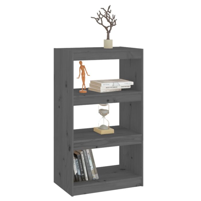Bibliothèque/Séparateur de pièce Gris 60x30x103,5 cm Pin massif – Image 2