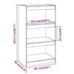 Bibliothèque/Séparateur de pièce Gris 60x30x103,5 cm Pin massif – Image 6