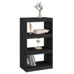 Bibliothèque/Séparateur de pièce Noir 60x30x103,5 cm Pin massif – Image 2