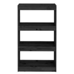 Bibliothèque/Séparateur de pièce Noir 60x30x103,5 cm Pin massif – Image 3