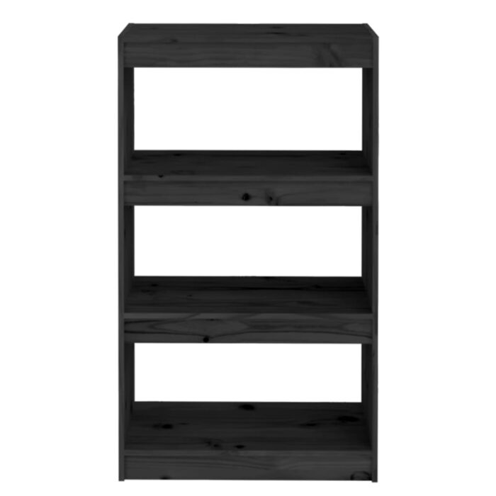 Bibliothèque/Séparateur de pièce Noir 60x30x103,5 cm Pin massif – Image 3
