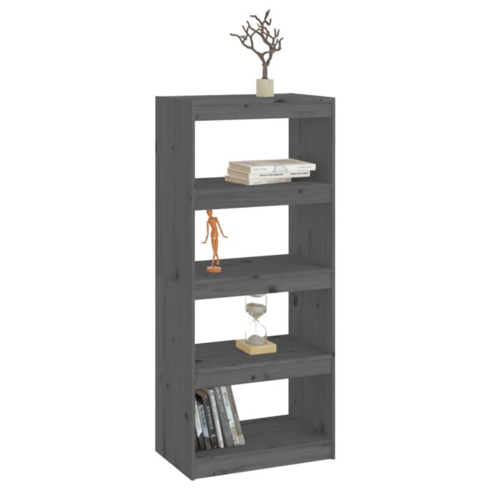 Bibliothèque/Séparateur de pièce Gris 60x30x135,5 cm Pin massif – Image 2