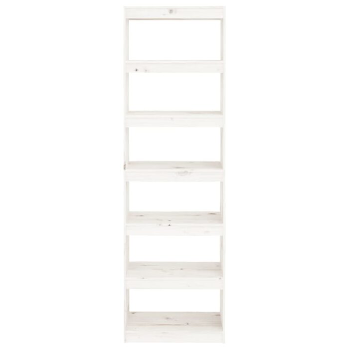 Bibliothèque/Séparateur de pièce Blanc 60x30x199,5cm Pin massif – Image 3