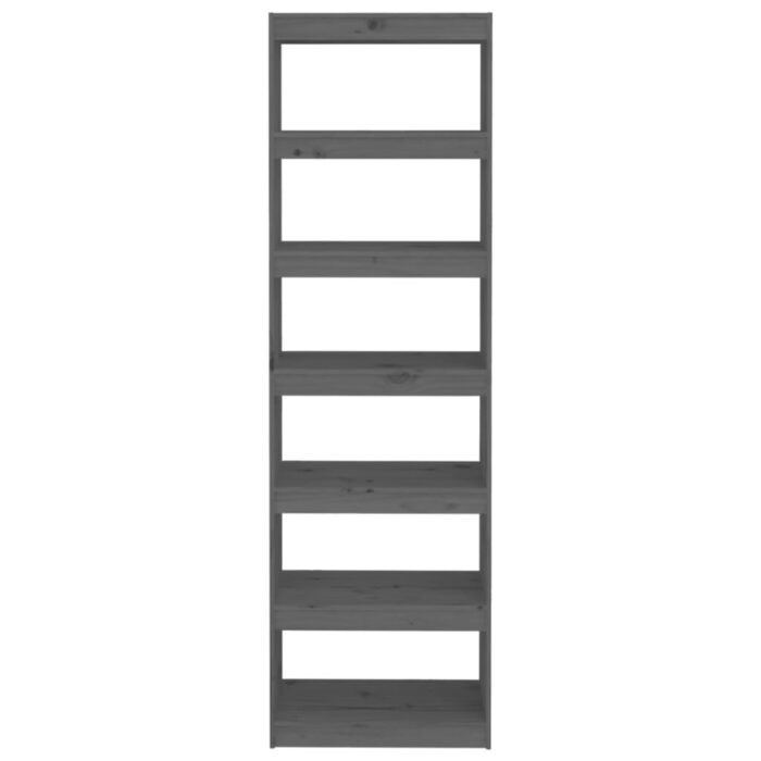 Bibliothèque/Séparateur de pièce Gris 60x30x199,5 cm Pin massif – Image 3