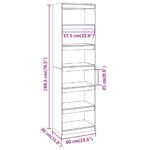 Bibliothèque/Séparateur de pièce Gris 60x30x199,5 cm Pin massif – Image 6