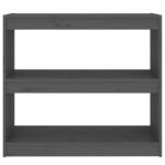 Bibliothèque/Séparateur de pièce Gris 80x30x71,5 cm Pin massif – Image 3