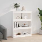 Bibliothèque/Séparateur de pièce Blanc 80x30x103,5cm Pin massif – Image 2