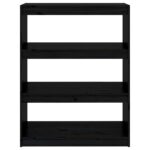 Bibliothèque/Séparateur de pièce Noir 80x30x103,5 cm Pin massif – Image 3