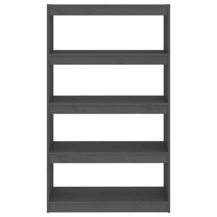 Bibliothèque/Séparateur de pièce Gris 80x30x135,5 cm Pin massif – Image 3