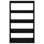 Bibliothèque/Séparateur de pièce Noir 80x30x135,5 cm Pin massif – Image 3