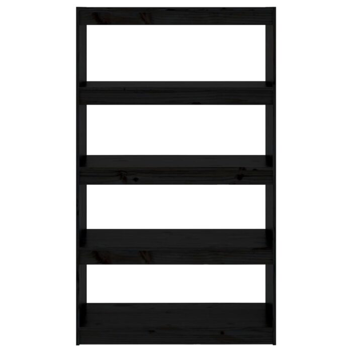 Bibliothèque/Séparateur de pièce Noir 80x30x135,5 cm Pin massif – Image 3