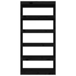 Bibliothèque/Séparateur de pièce Noir 80x30x167,4 cm Pin massif – Image 3