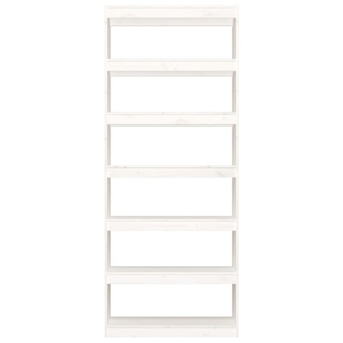Bibliothèque/Séparateur de pièce Blanc 80x30x199,5cm Pin massif – Image 3