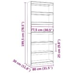 Bibliothèque/Séparateur de pièce Blanc 80x30x199,5cm Pin massif – Image 6