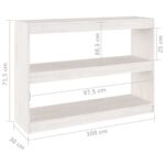 Bibliothèque/Séparateur de pièce Blanc 100x30x71,5cm Pin massif – Image 6