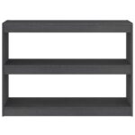 Bibliothèque/Séparateur de pièce Gris 100x30x71,5 cm Pin massif – Image 4