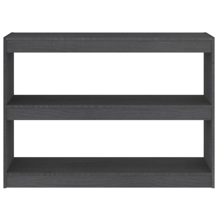 Bibliothèque/Séparateur de pièce Gris 100x30x71,5 cm Pin massif – Image 4
