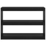 Bibliothèque/Séparateur de pièce Noir 100x30x71,5 cm Pin massif – Image 4