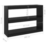 Bibliothèque/Séparateur de pièce Noir 100x30x71,5 cm Pin massif – Image 6