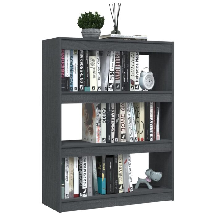 Bibliothèque/Séparateur de pièce Gris 100x30x103 cm Pin massif – Image 2