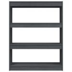 Bibliothèque/Séparateur de pièce Gris 100x30x103 cm Pin massif – Image 4