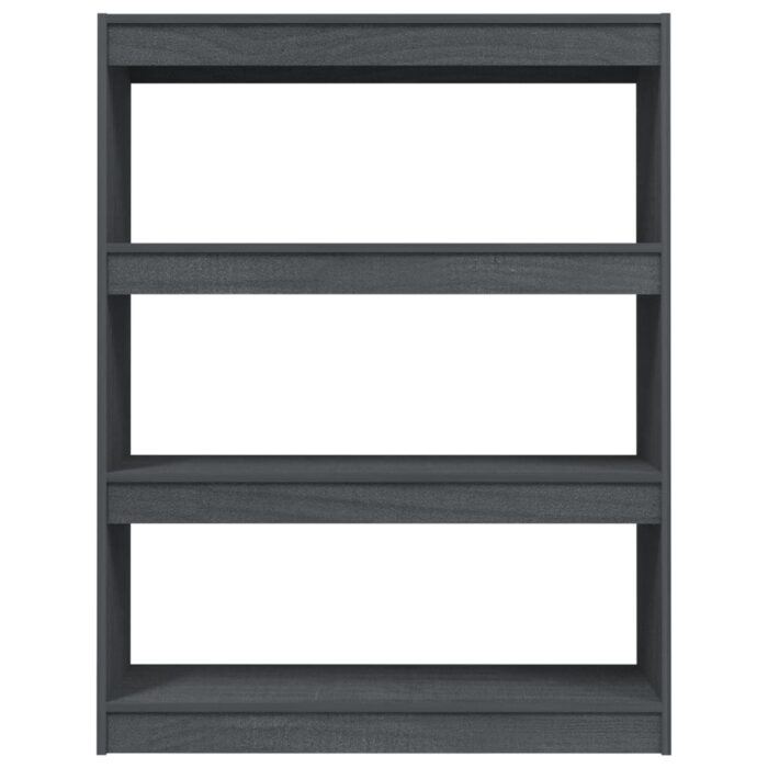 Bibliothèque/Séparateur de pièce Gris 100x30x103 cm Pin massif – Image 4
