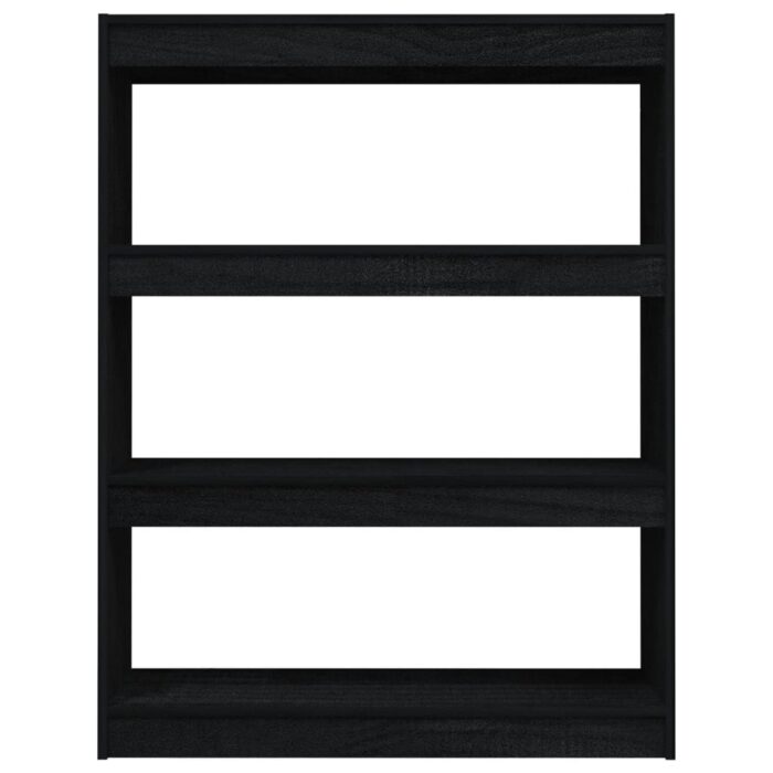 Bibliothèque/Séparateur de pièce Noir 100x30x103 cm Pin massif – Image 4